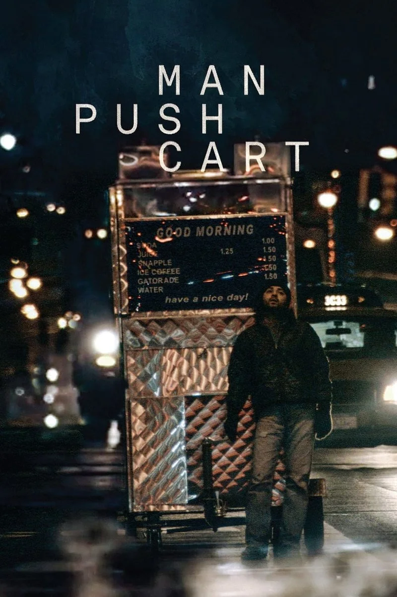 Poster van Man Push Cart