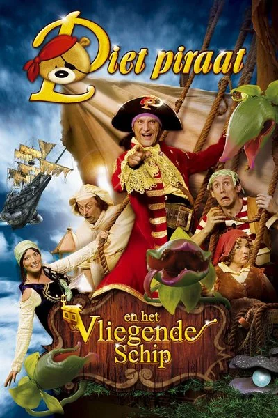 Poster Piet piraat en het vliegende schip