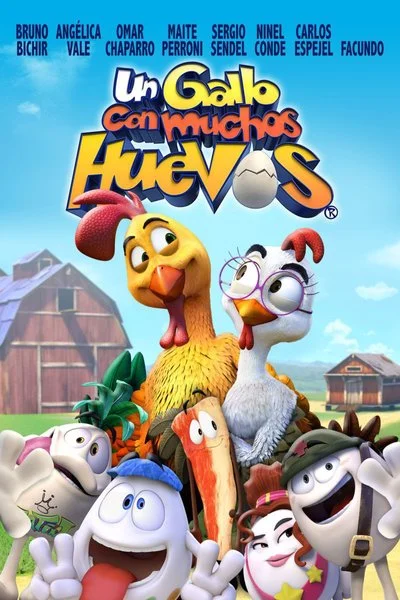 Poster Un Gallo con Muchos Huevos