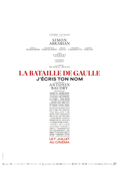 Affiche La Bataille de Gaulle : J’écris ton nom