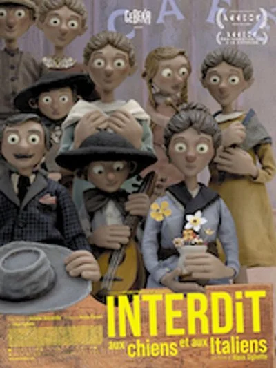 Poster Interdit aux chiens et aux italiens