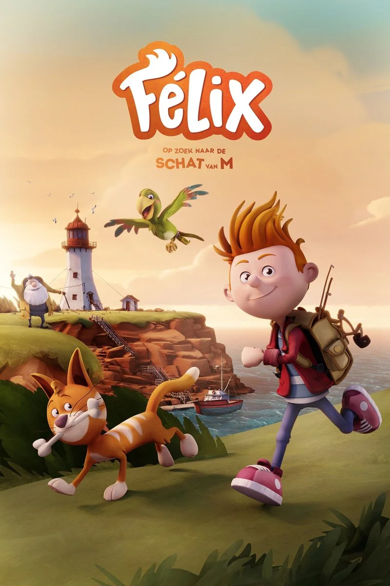 Poster van Félix op zoek naar de schat van M