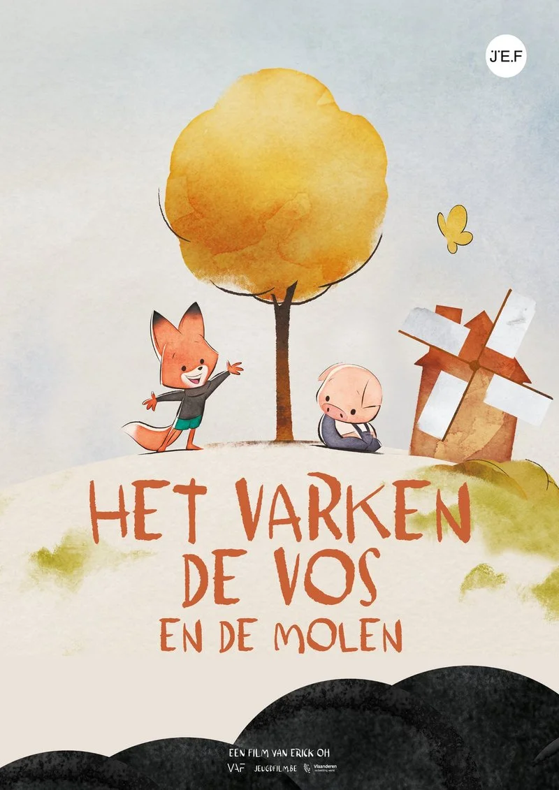 Poster van Het varken, de vos en de molen