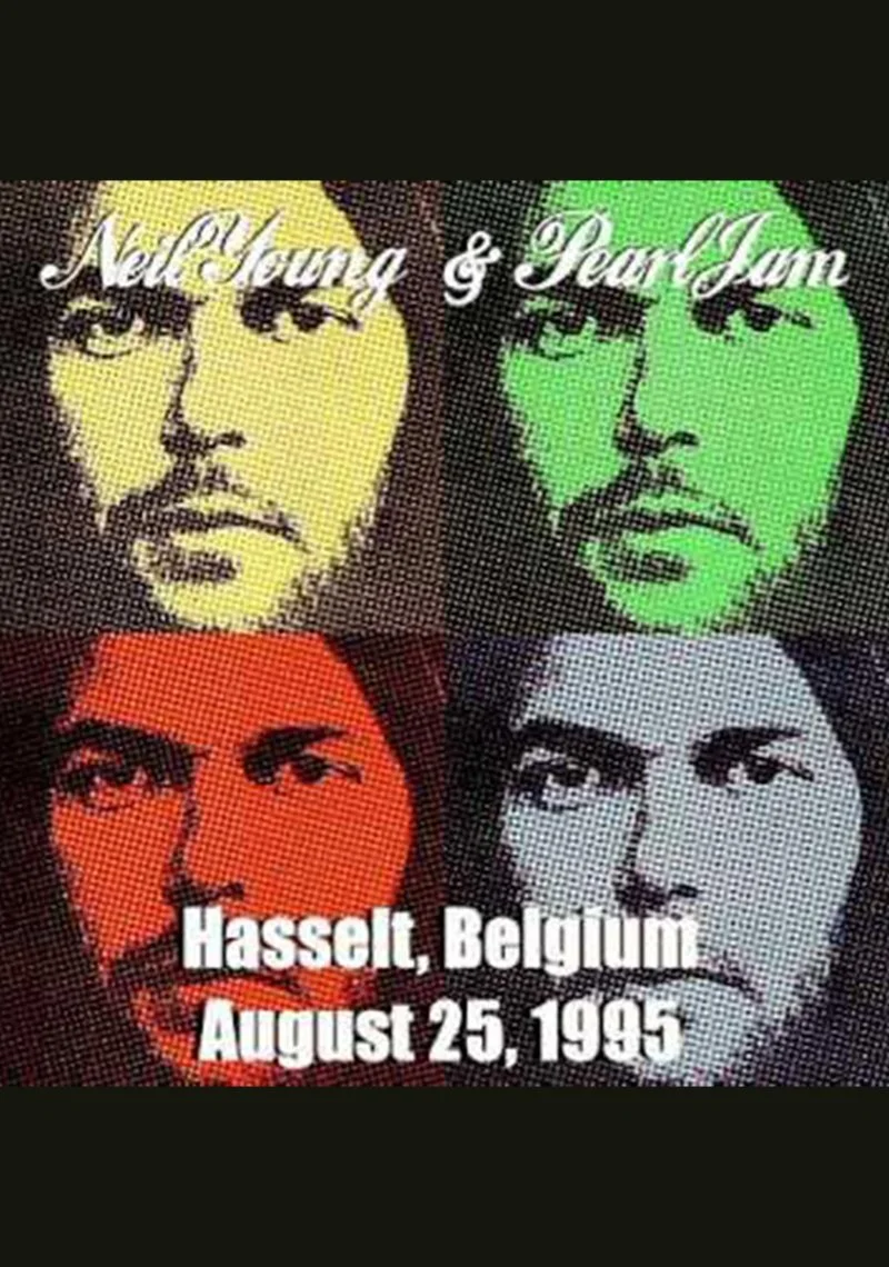 Poster van Neil Young with Pearl Jam - Live at Hasselt Belgium