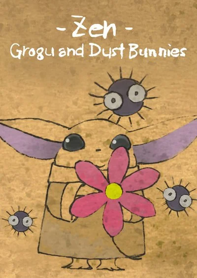 Poster Zen - Grogu and Dust Bunnies