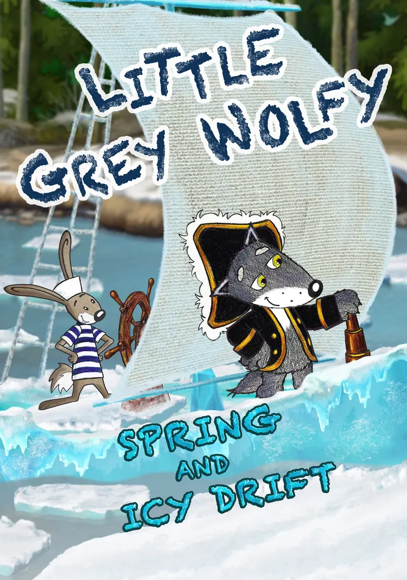 Poster van Little Grey Wolfy: Spring and Icy Drift